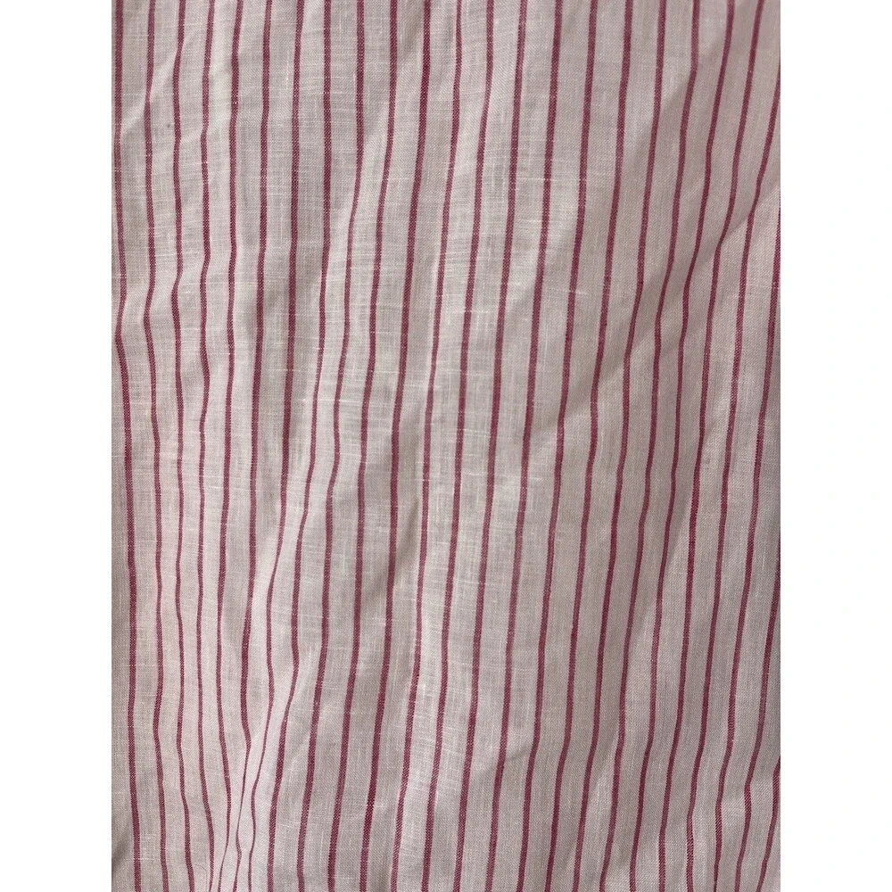 Frank & Eileen Eileen Shirt Women Small Pink White Stripe Linen Coastal Relaxed - Picture 8 of 10